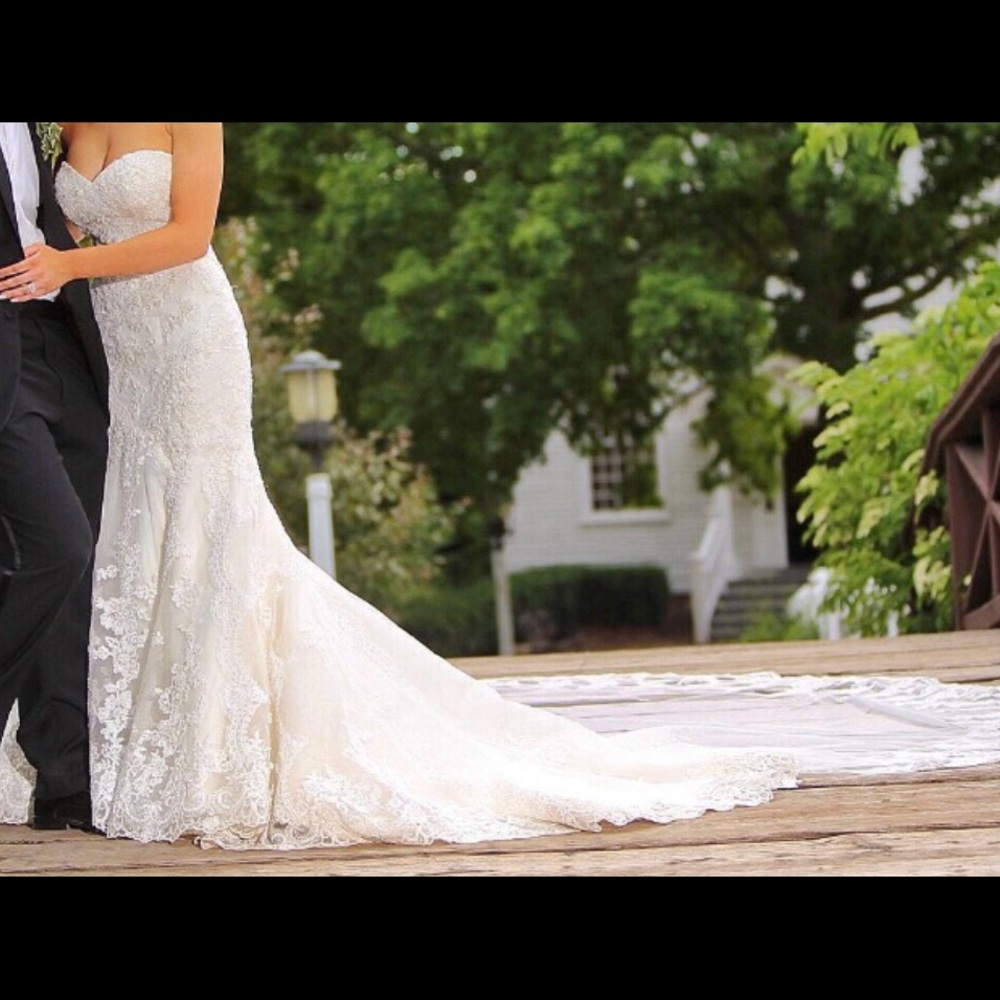Stunning lace & beaded wedding gown